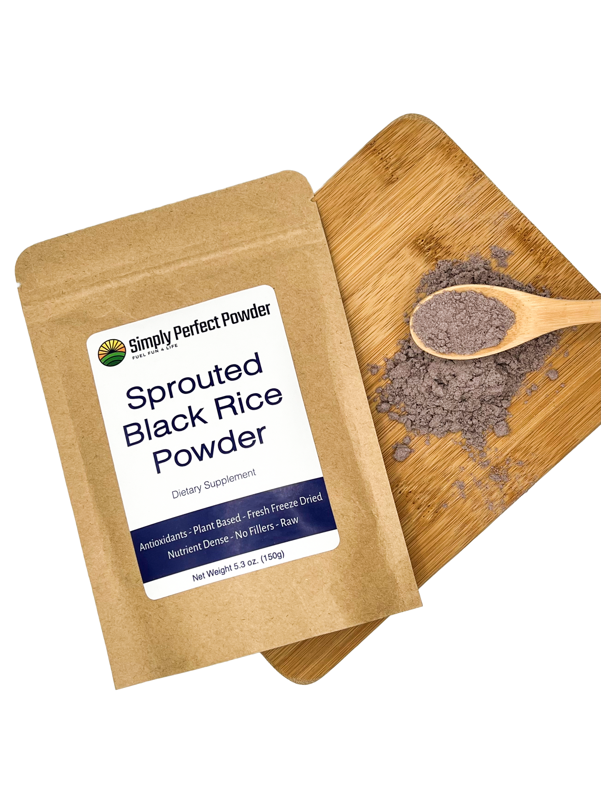Simply Perfect Powder, black rice, black rice powder, sprouted black rice powder, antioxidant, anthocyanins, high in antioxidants, nutrient dense, high in protein, high in fiber, supplement, nutritional supplement, whole food, nutrient dense whole food, healthy diet, healthy lifestyle, lower cholesterol, lower blood pressure, heart health, improve heart health